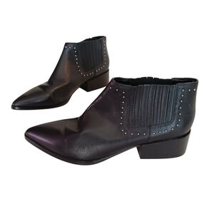 Marc Fisher Idalee Black Ankle‎ Booties with Studs Size 7.5 Slip On Pointed Toe